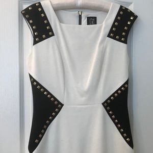 JAX Black/Cream Sleeveless Midi Dress w/ Grommets